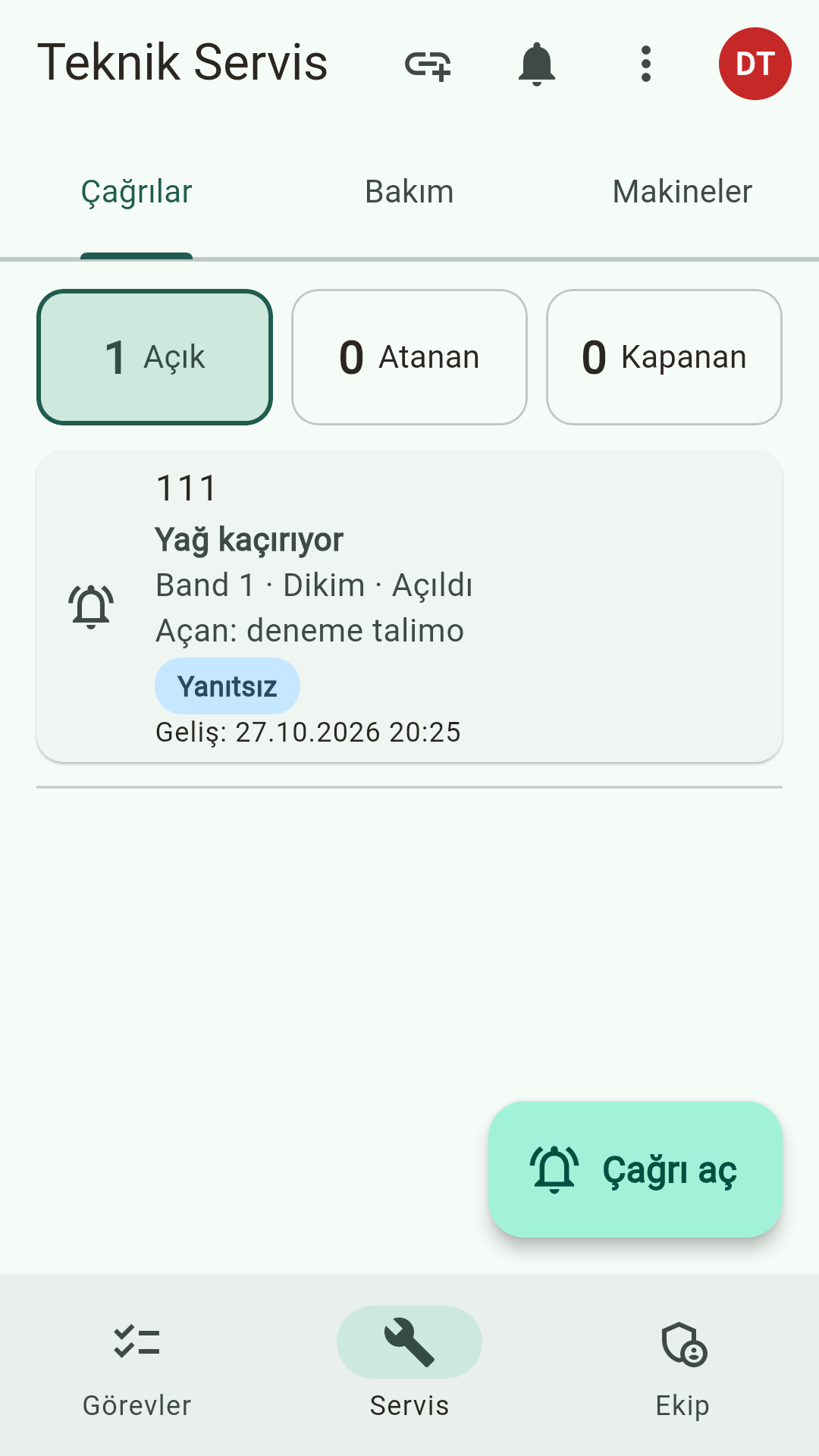 Teknik Servis: çağrılar